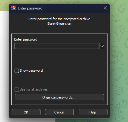 Blank Grabber password-protected RAR archive