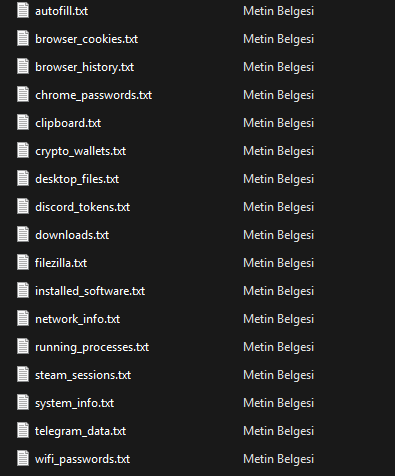 IMBA Stealer flat log file structure