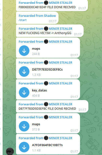 MINER Stealer Telegram tdata session file exfiltration