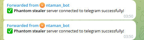 Phantom Stealer Telegram connection confirmation