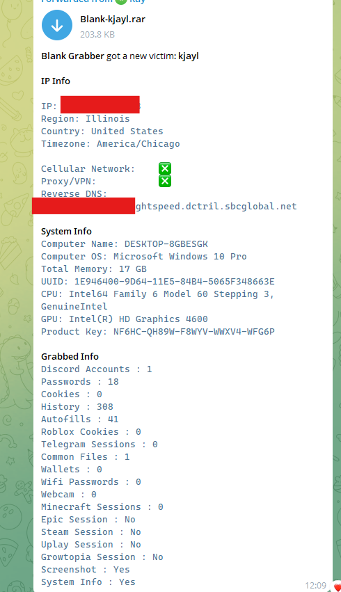 Blank Grabber victim report - kjayl